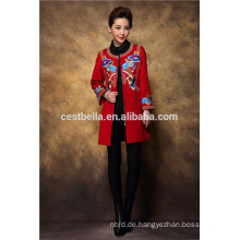 Elegante Frauen-Trenchcoat-lange Hülsen-Jacke Chinesischer traditioneller Outwear-Überzieher